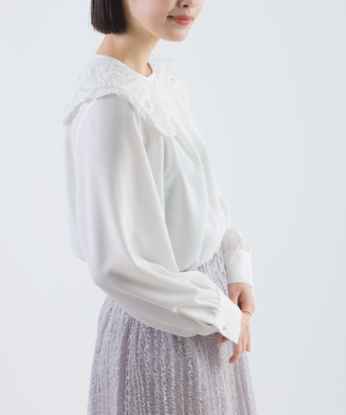 「PICCIN」 長袖ブラウス M オフホワイト レディース_画像4