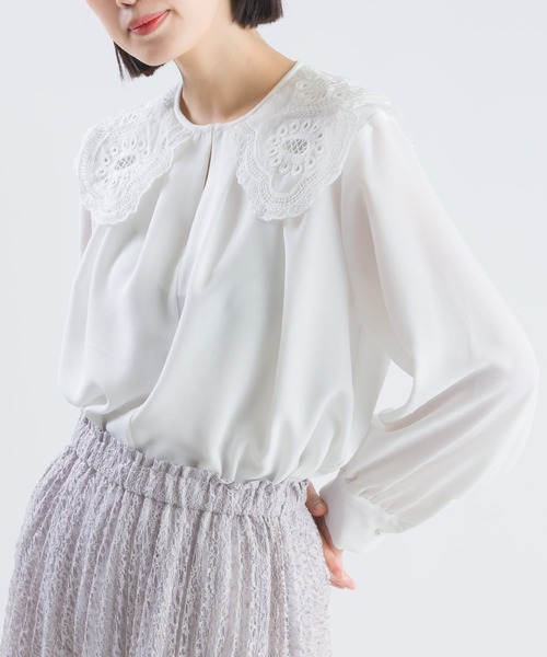 「PICCIN」 長袖ブラウス M オフホワイト レディース_画像5