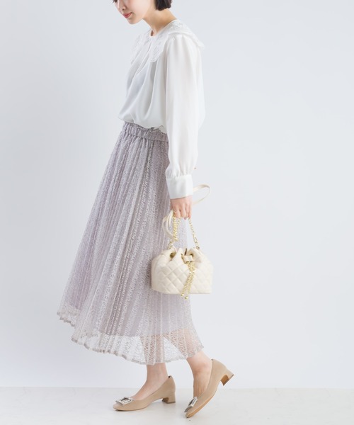 「PICCIN」 長袖ブラウス M オフホワイト レディース_画像7