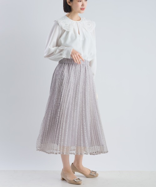 「PICCIN」 長袖ブラウス M オフホワイト レディース_画像9