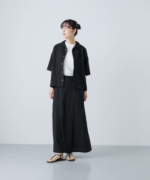 「かぐれ」 半袖シャツ FREE チャコールグレー レディース_画像6
