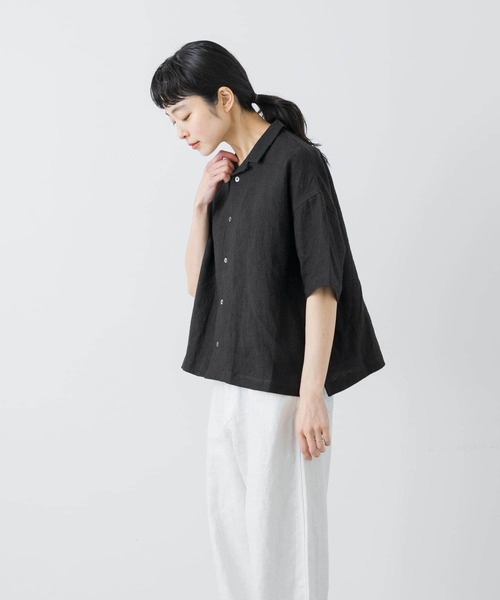 「かぐれ」 半袖シャツ FREE チャコールグレー レディース_画像9