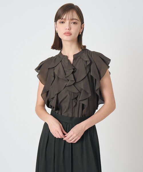 新品☆ ANAYI ドットプリントラッフル　ブラウス/セオリー、23区、ロペ ANAYI（アナイ） ブラウス シャツ ライトローンラッフルブラウス