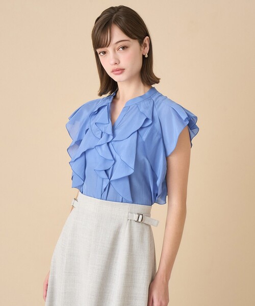 ANAYI（アナイ） ブラウス シャツ ライトローンラッフルブラウス