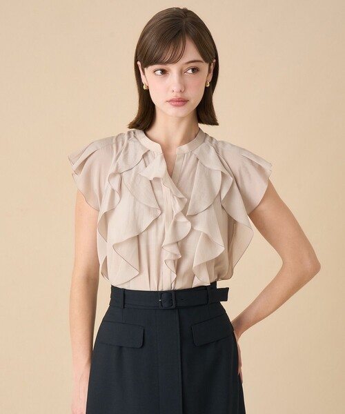 ANAYI（アナイ） ブラウス シャツ ライトローンラッフルブラウス