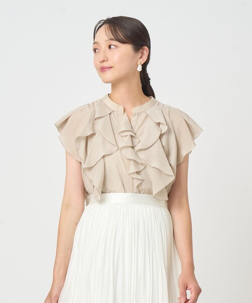 ANAYI（アナイ） ブラウス シャツ ライトローンラッフルブラウス