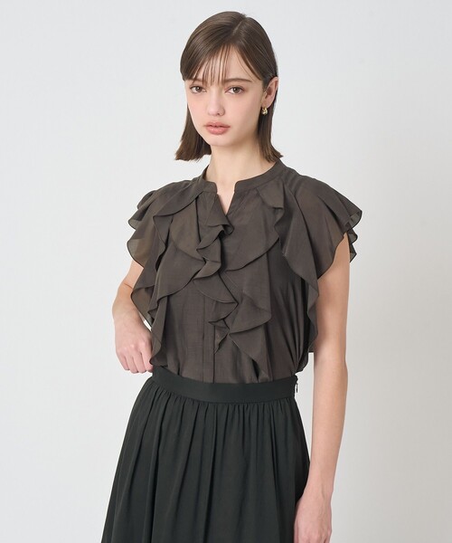 ANAYI（アナイ） ブラウス シャツ ライトローンラッフルブラウス