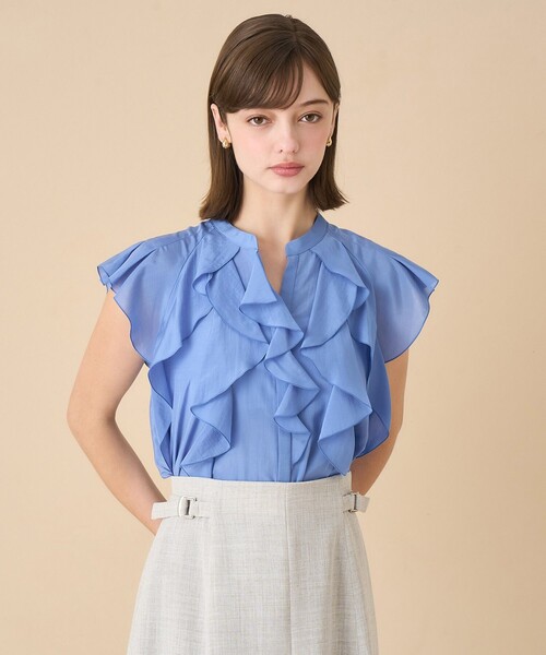 ANAYI（アナイ） ブラウス シャツ ライトローンラッフルブラウス