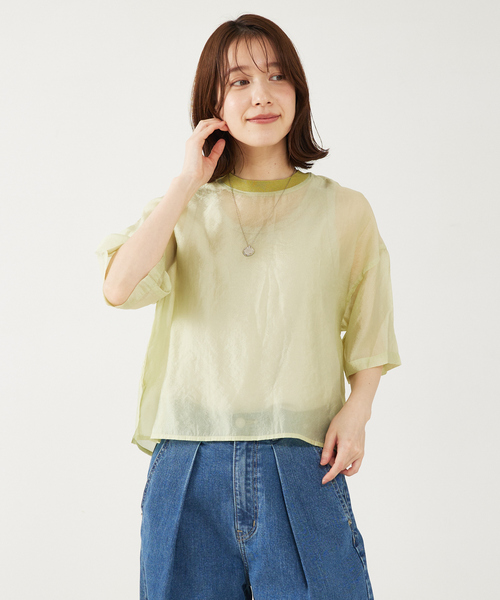 「abahouse mavie」 半袖チュニック フリー モカ レディース_画像2