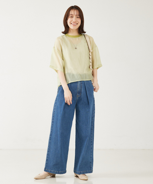 「abahouse mavie」 半袖チュニック フリー モカ レディース_画像7