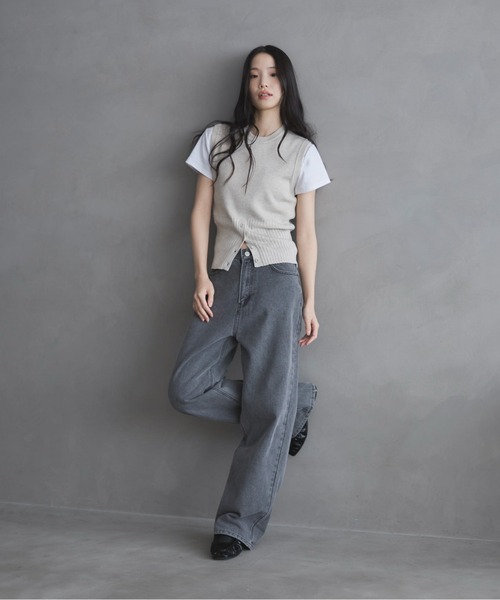 「feepur」 ニットベスト MEDIUM ブラウン レディース_画像3