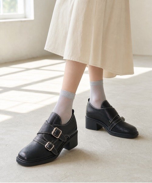 【未使用✨️】宮崎製靴 GRANROAD キルトストラップローファー 9 革靴 shoes365 ローファー モンクストラップチャンキーヒールローファー