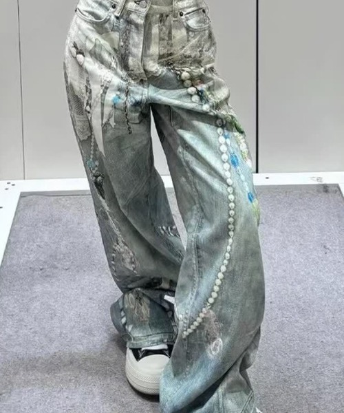 「center i」 デニムパンツ M ブルー レディース_画像3