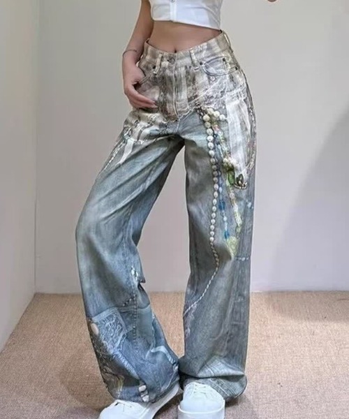 「center i」 デニムパンツ M ブルー レディース_画像4