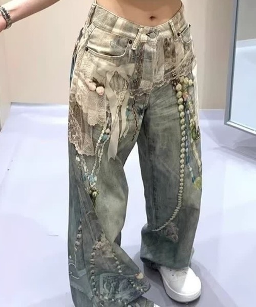 「center i」 デニムパンツ M ブルー レディース_画像5