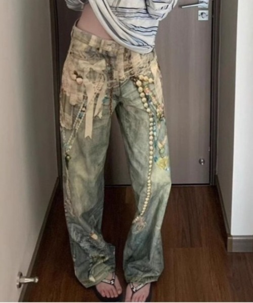 「center i」 デニムパンツ M ブルー レディース_画像6