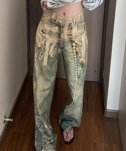 「center i」 デニムパンツ M ブルー レディース_画像7
