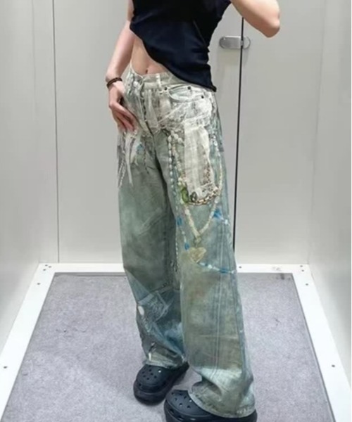「center i」 デニムパンツ M ブルー レディース_画像8
