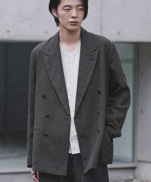 WYM LIDNM ジャケット テーラードジャケット MELANGE TWEED DOUBLE