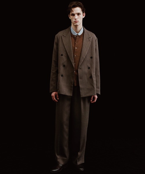 LIDNM セットアップ　ダブルジャケット　Lサイズ WYM LIDNM ジャケット テーラードジャケット MELANGE TWEED DOUBLE