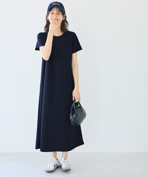coca（コカ） ワンピース エンボス加工半袖マキシワンピース