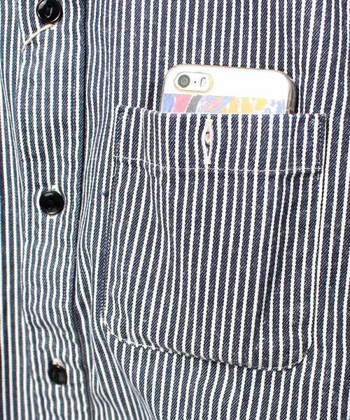 WESTSEA（ウエストシー） シャツ 日本製 ヒッコリー長袖ワークシャツ