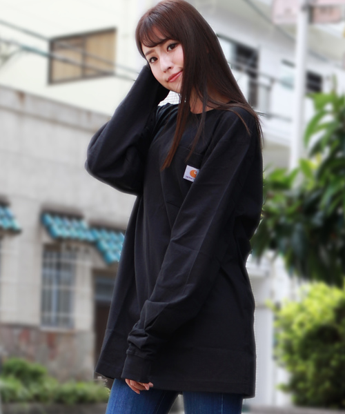 Carhartt（カーハート） tシャツ ワッペン 長袖Tシャツ メンズ
