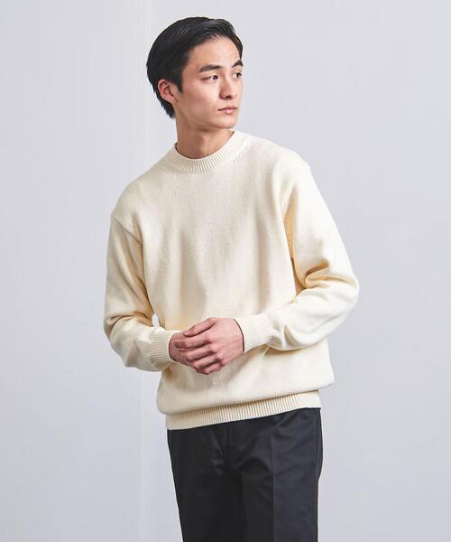 ニット <UNITED ARROWS > オーガニックコットン ミドルゲージ クルーネック