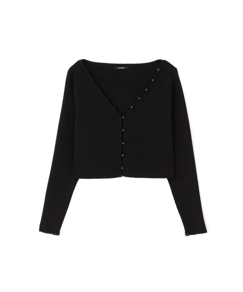 JILL STUART ブラック カーディガン FR JILL STUART カーディガン カラーベーシックリブカーディガン