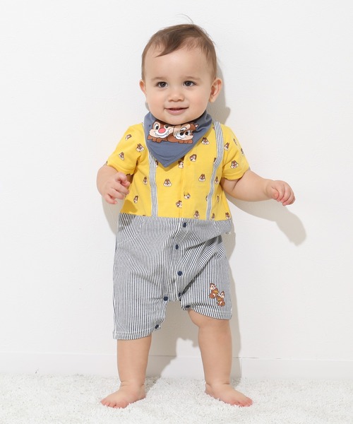 Disney（ディズニー） ベビー服 ロンパース スタイ付サロペット