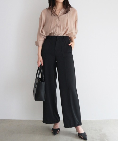 despres黒 スリムフィット パンツ ドローストリング付き RICK OWENS - 【25SS】ドローストリング サルエルパンツ