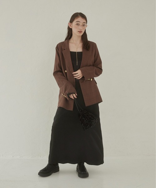 INGEBORG 金ボタンダブルジャケット& Aラインスカートセット