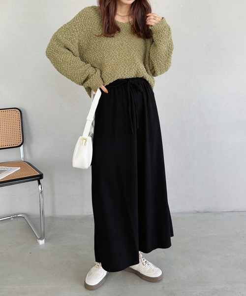 スカート Nodress Hidden Weapon Khaki Knit Long Skirt un+frame スカート narrow knit long skirt/ ウエスト紐ナロー