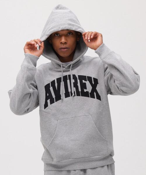 AVIREX USA フード付きパーカー グレー AVIREX（アヴィレックス） パーカー 「DAILY/デイリー」PULLOVER SWEAT