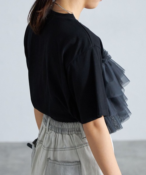 each alchemist tシャツ チュールフリルビスチェ付Tシャツ レディース