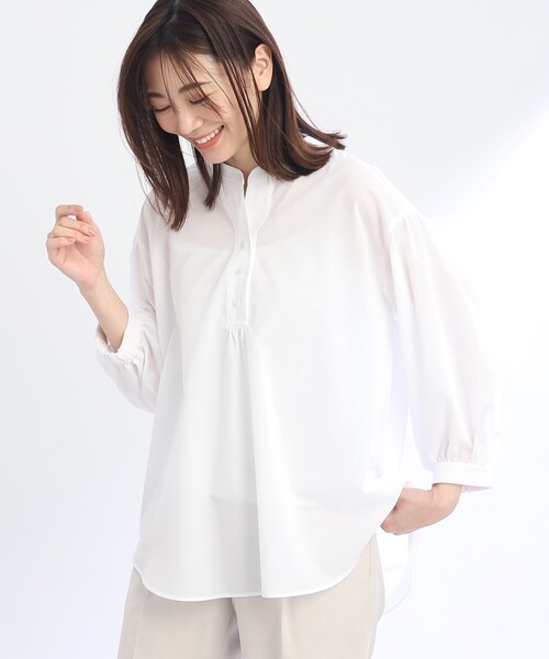ブラウス シャツ 「夏SALE／接触冷感／洗える」オフボディシャツブラウス レディース 夏SALE／接触冷感／洗える】オフボディシャツブラウス（シャツ