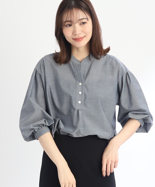 Reflect / リフレクト 【夏SALE／接触冷感／洗える】オフボディシャツブラウス Reflect｜【夏SALE/接触冷感/洗える】オフボディシャツブラウス