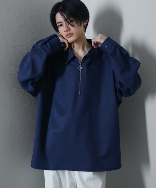 Nilway（ニルウェイ） シャツ Half Zip Loose Shirt / ハーフリング