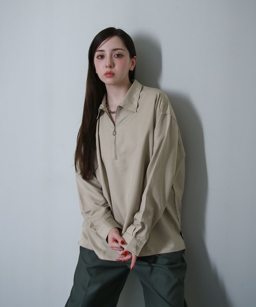 Nilway（ニルウェイ） シャツ Half Zip Loose Shirt / ハーフリング