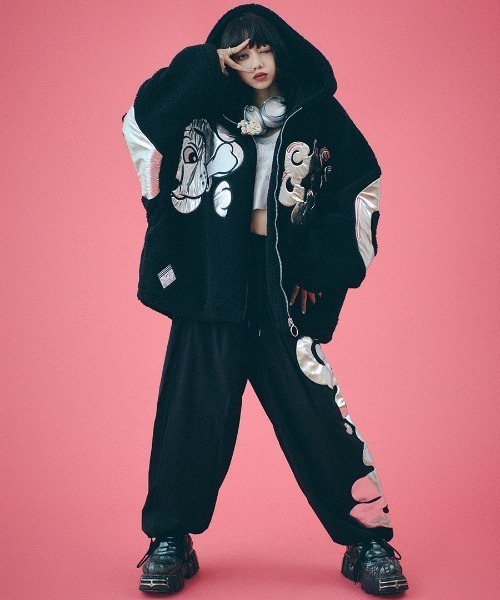 GALFY（ガルフィー） パーカー A'GEM/9 × .kom ピッカピカのダブモコ