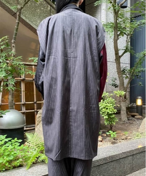 tabasa ロング ベスト ジレ グレー ＆HALF ベスト ジレ シーズンレスストレッチロングベスト