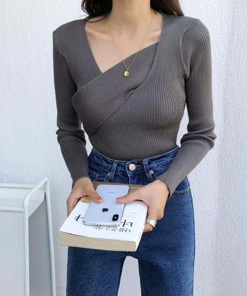 non-hedge ☆WEB限定☆カシュクールニットプルオーバー|TiMTiM