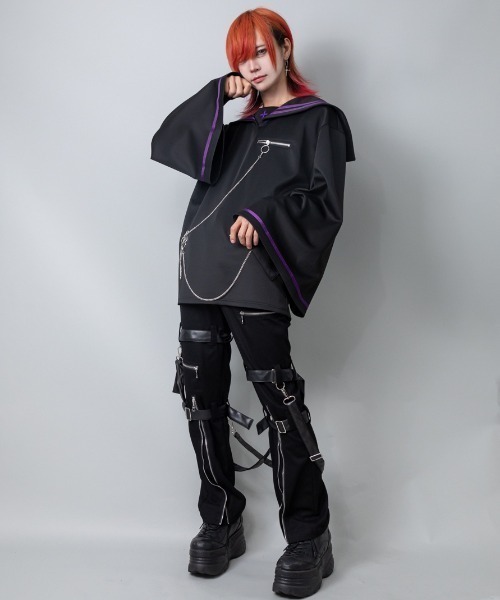 tシャツ フレア袖セーラージャージプルオーバー レディース メンズ Amilige tシャツ フレア袖セーラージャージプルオーバー