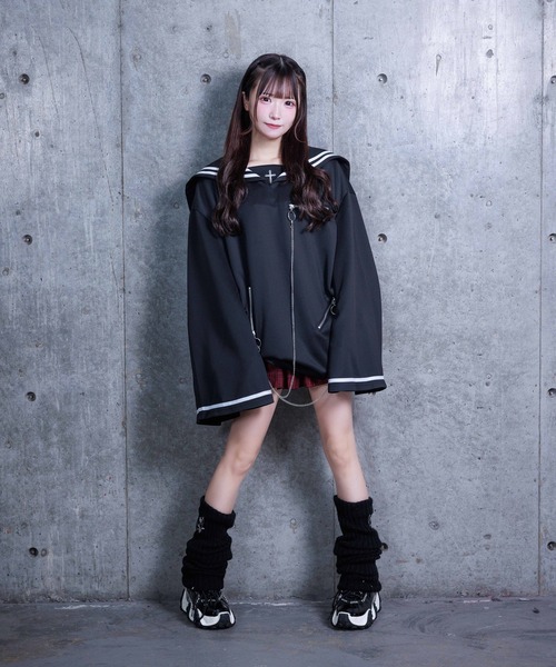 tシャツ フレア袖セーラージャージプルオーバー レディース メンズ Amilige tシャツ フレア袖セーラージャージプルオーバー