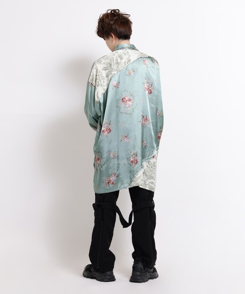 Milkboy Lily Shirt 花柄 長袖シャツ サックス 水色 MILKBOY シャツ Garden Rose メンズ レディース : ZOZOTOWN
