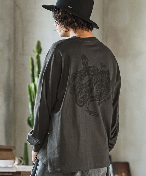 CAMBIO tシャツ mlt4923- SnakeタトゥープリントロンT メンズ