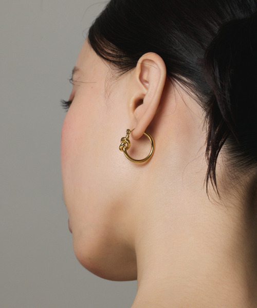 ciite' ピアス 「 金属アレルギー対応 」 ノットフープピアス
