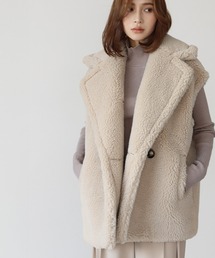 ELFRANK ベスト ジレ ビッグシルエットボアベスト レディース