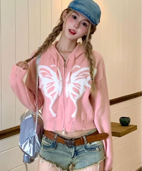 rurumu: バタフライカーディガン butterfly knit CD デイジー×バタフライニットカーディガン入荷しました🌼🦋✨ 👚ベージュ