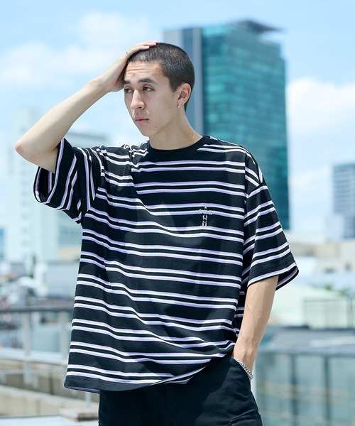 ステューシーラガーシャツ 太ボーダー ワンポイント刺繡 ストックロゴ ネイビー ラガーシャツ | used_clothing_katharsis